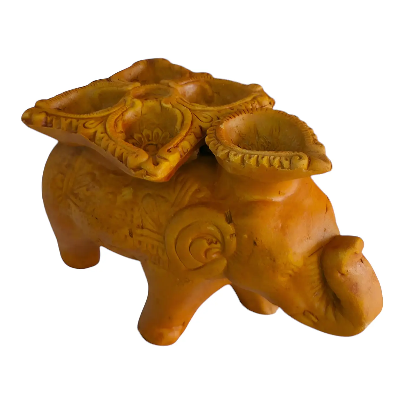 Clay Elephant with Lamp