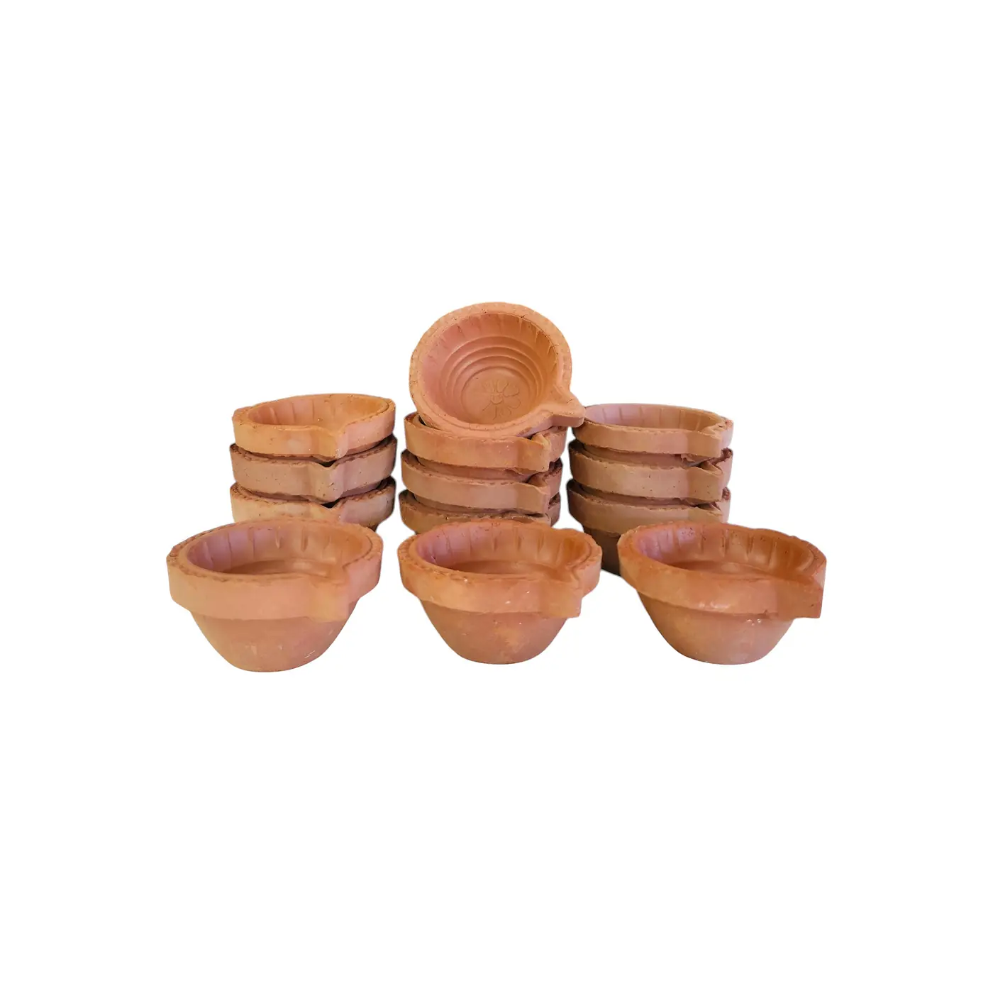 Clay Diya with Design Ref 58 - Earthen Clay Lamp handmade by Ram Pottery Mauritius