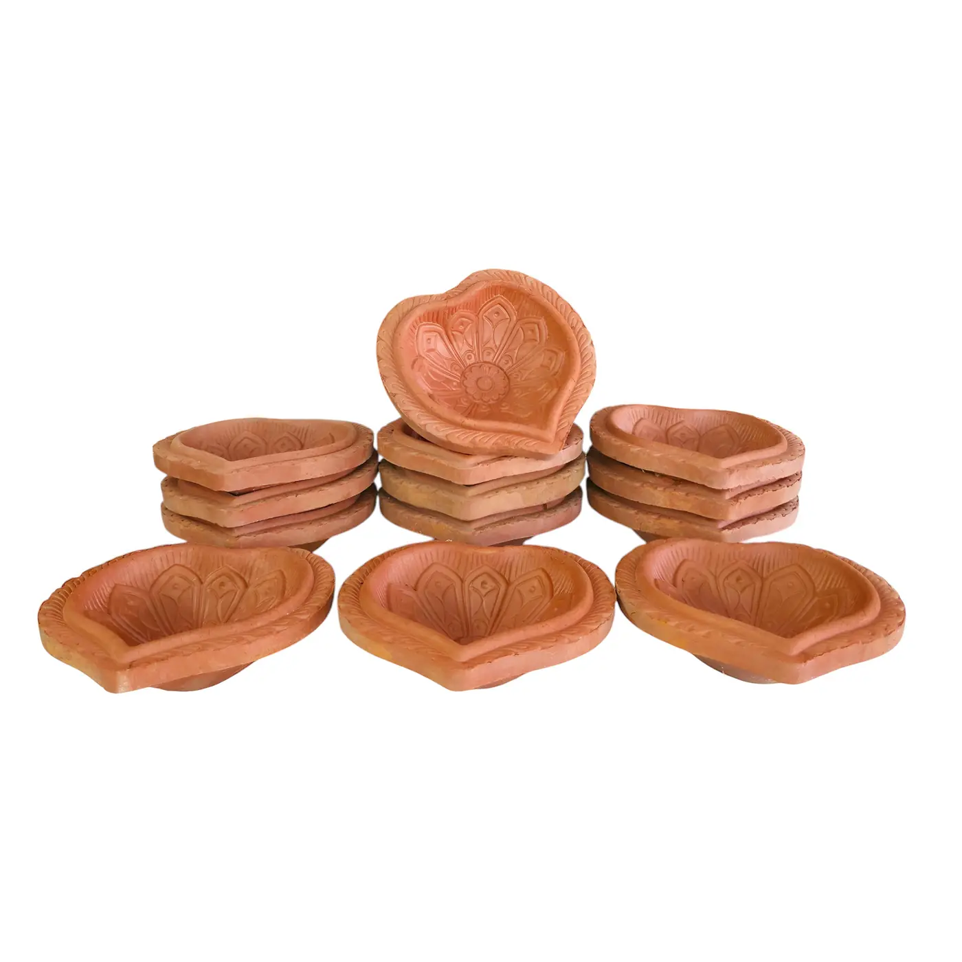 Cllay Diya with Heart Shape