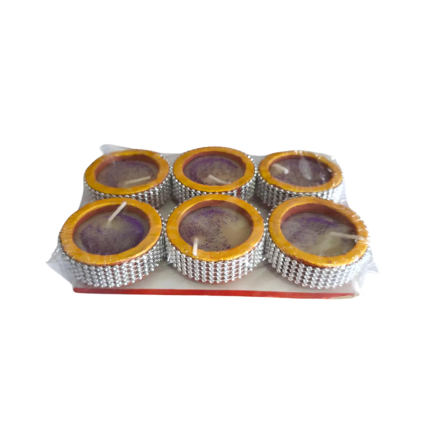 Clay Diya with Wax 6pcs - Painting & Wax Lamp handmade by Ram Pottery Mauritius