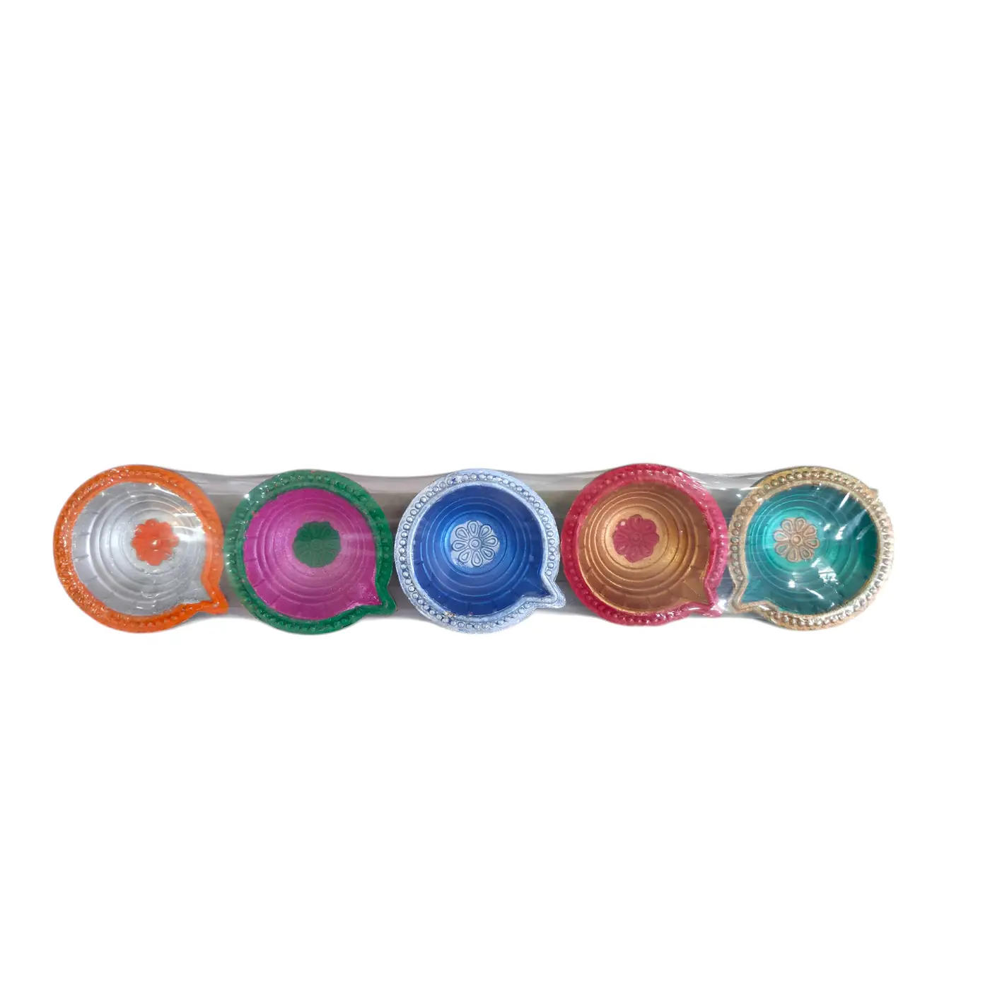 Painted Oil Lamp 5pcs 30 5 - Painting & Wax Lamp handmade by Ram Pottery Mauritius
