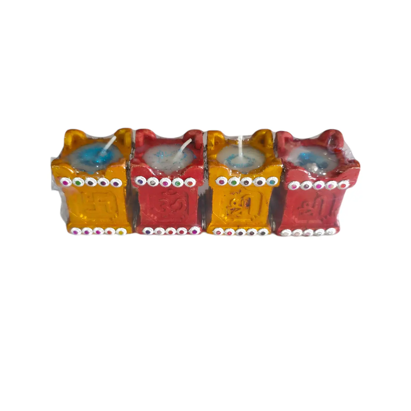 Painted Tulsi Pot with Wax 6pcs